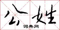 公姓怎么写好看