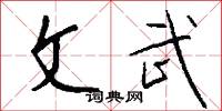 文武怎么写好看